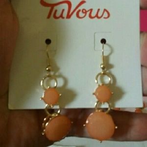 NWOT TuVous Coral Earrings
